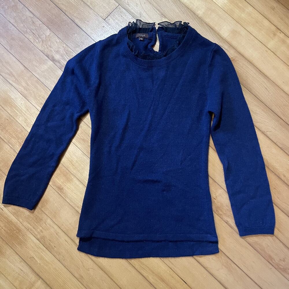 Imoga Navy Tulle Lined Sweater